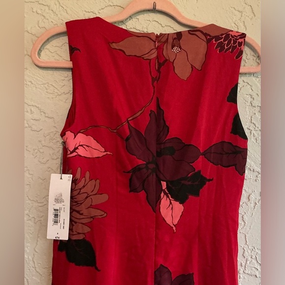 Liz Claiborne Red Floral Sleeveless A-Line Knee Length Dress (NWT) - Picture 7 of 10